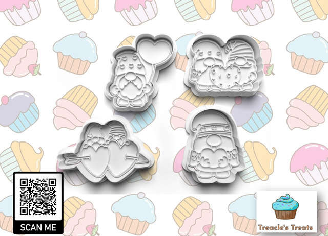 Gnome Love Fondant/cookie stamp with Cutters