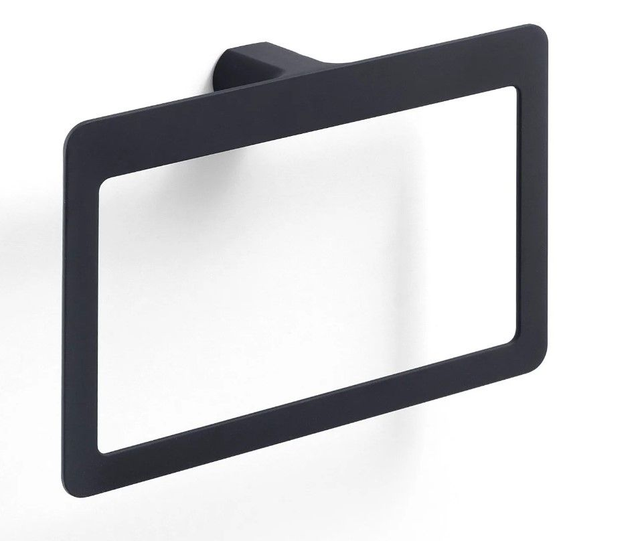PORTA SALVIETTE A MURO AD ANELLO SQUADRATO IN OTTONE OPACO NERO