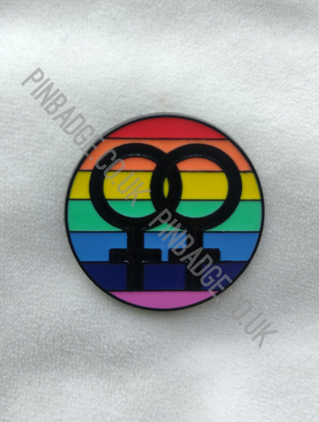 Interlocking female symbols rainbow 