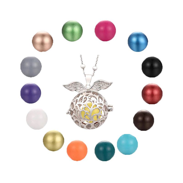 Collana Chiama Angeli con Un Dolce Suono Trasmette Serenità Pendente con Le Ali dell’angelo Custode argento 925 placcato Oro Bianco