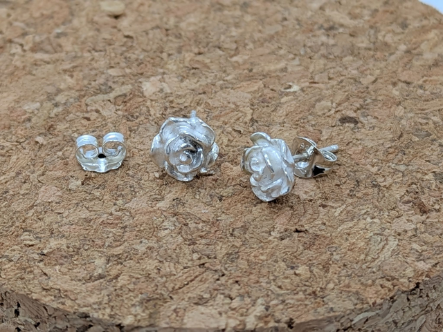 Large Detailed Rose Earrings