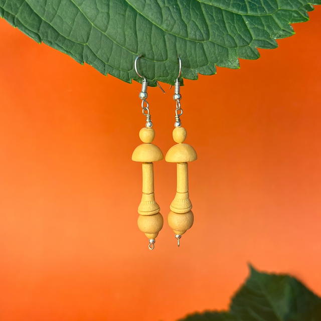 Brinco Cogumelo Longo Prata