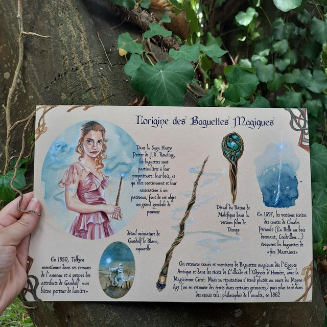 Affiche A4 fine art L'origine des baguettes magiques 