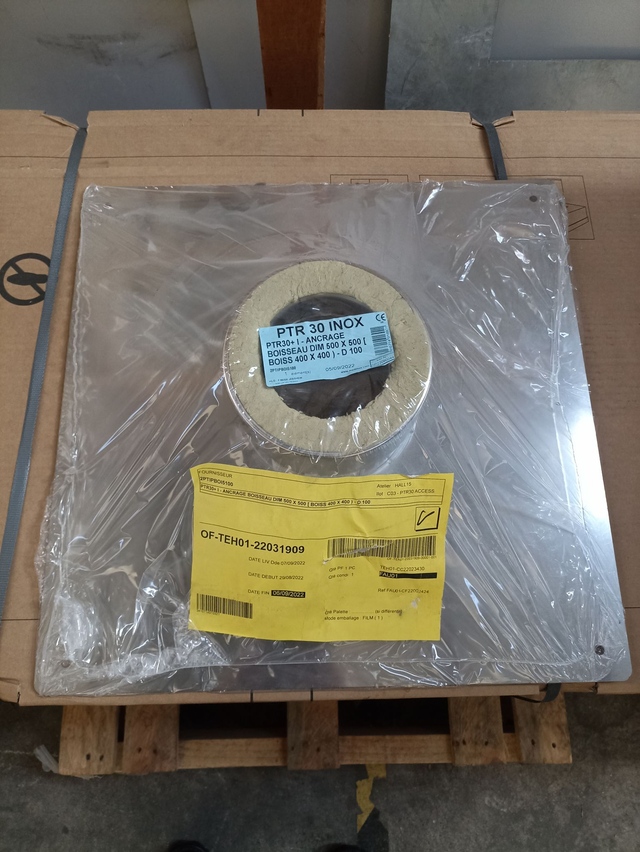  Inox - Ancrage Boisseau Dim 500 X 500 ( Boisseau 400 X 400 ) - D 100 - 2PTIPBOI5100 PTR30