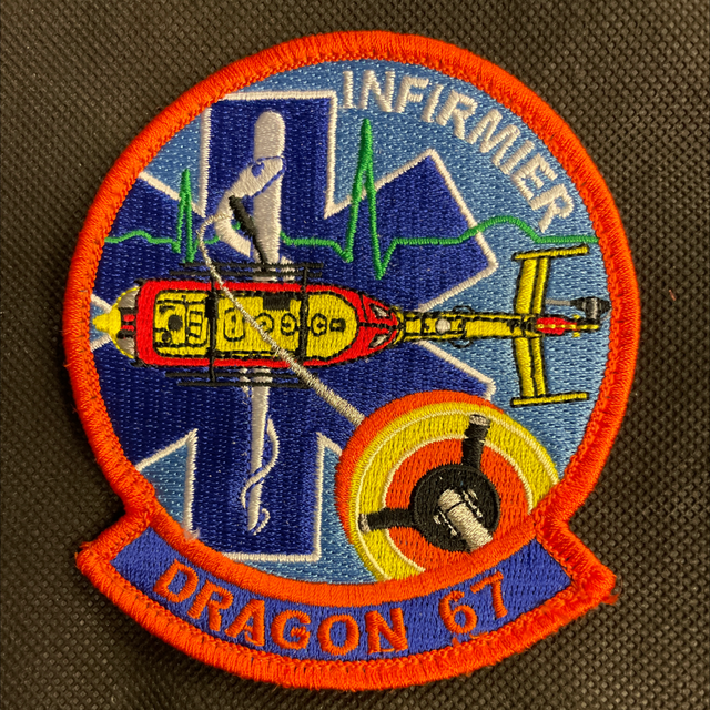 Badge Partenaire DRAGON 67 - INFIRMIER - tissus brodé