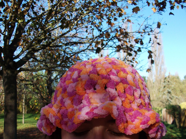 Fluffy Pink and Orange Bucket Hat