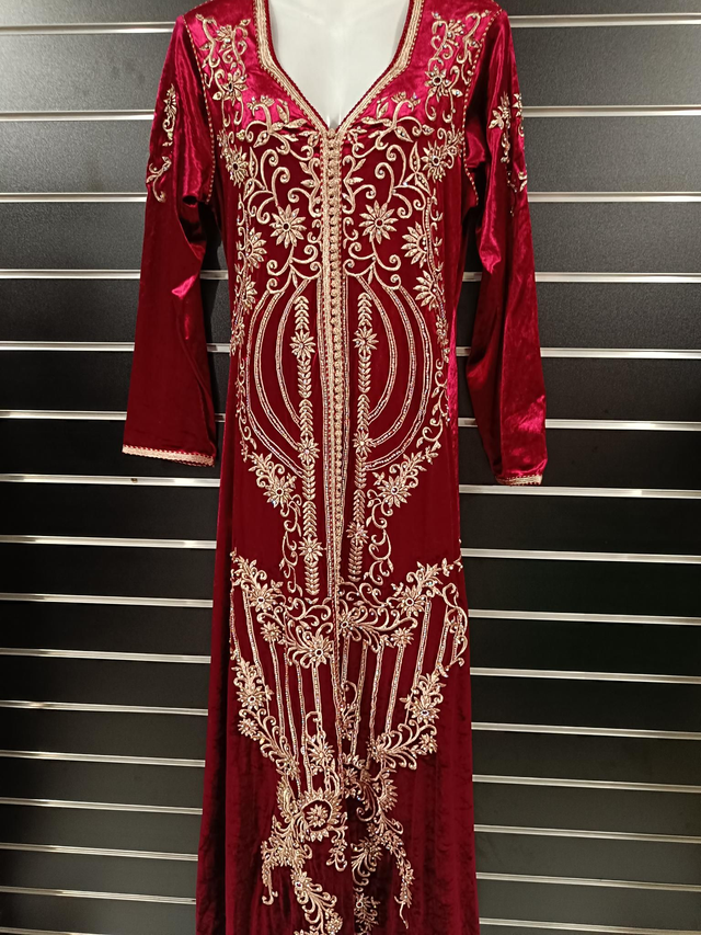 Caftan velour bordeaux 