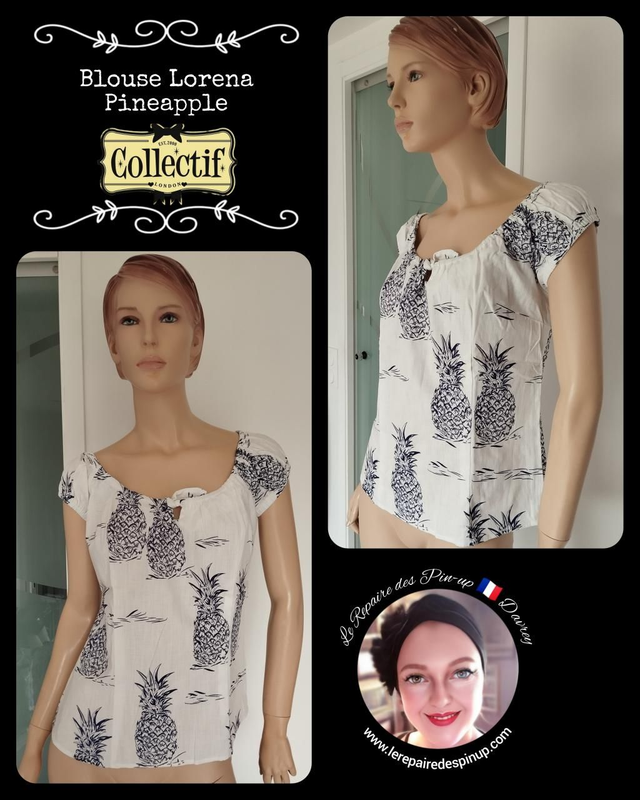 Blouse Collectif Lorena Ananas T44/46 ( Blouse Collectif Lorena Pineapple size 16/18 )
