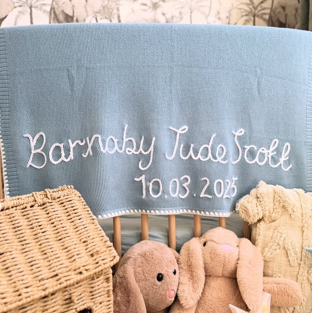 Baby Blanket - full name &amp; date 
