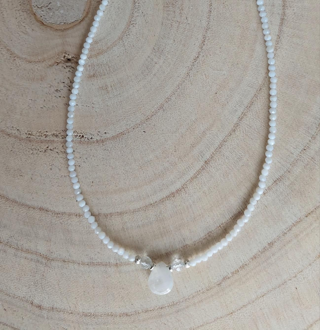 Collier pierres de Lune et Topaze 