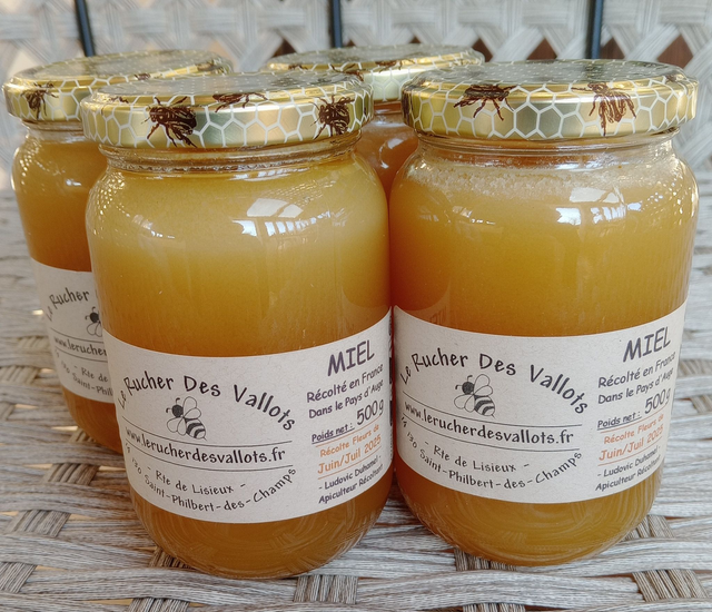 Lot de 7 pots de Miel d'Eté. 7 x 500g. Livraison par Colissimo comprise.