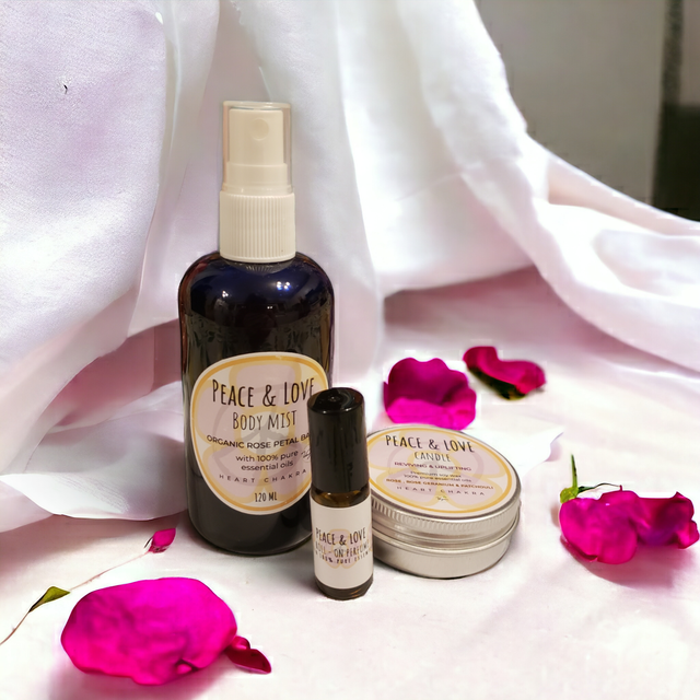 Peace &amp; Love  -                    HEART CHAKRA  Soothing and Calming Gift Set ,   3 pieces 