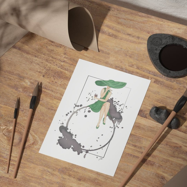 Carte postale - Vin Nature - The Great Hat, Vert de Hooker