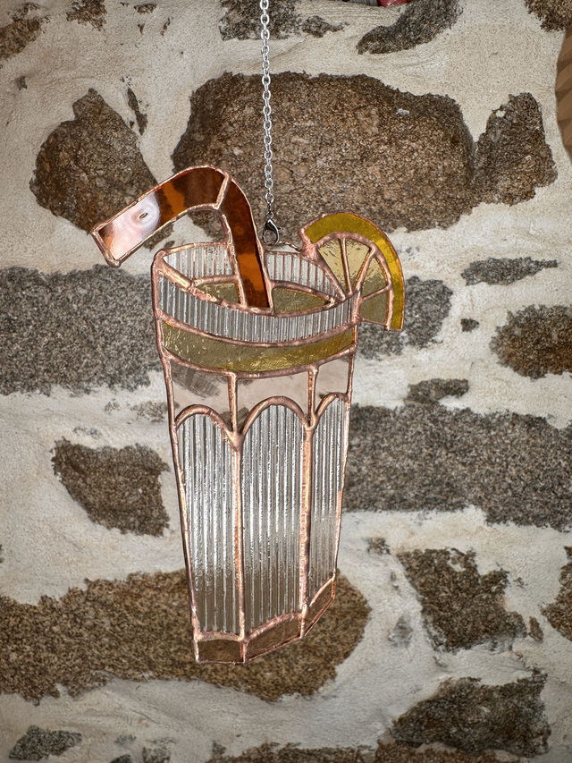 Vitrail Verre de Limo Rondelle fait main ✨