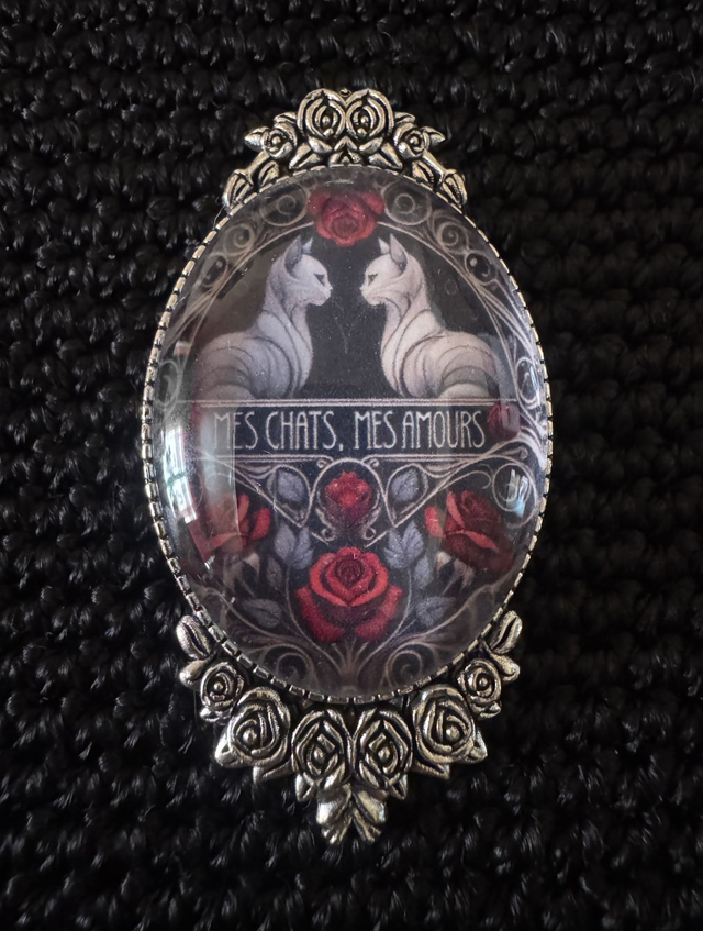 Broche "Mes chats, Mes amours" 2