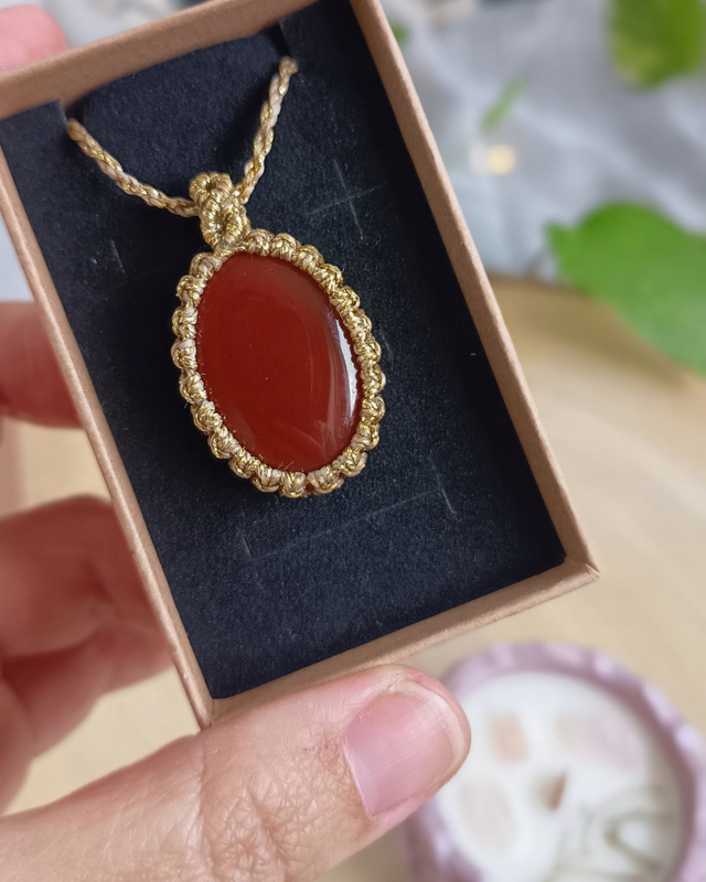 Conjunto Fogo no Coração (Vela + Cornalina)