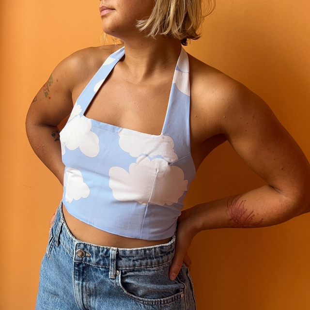 Crop top reversible "Sur un nuage" - M