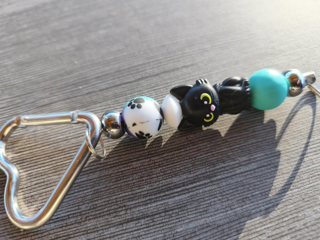 Porte clef coeur argenté le patron 