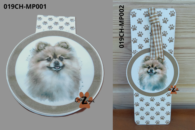 Marque pages Spitz allemand (magnétique ou standard) 