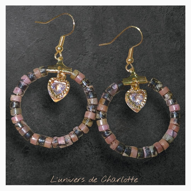 Boucles d'oreilles "Rhodonite" BO-177