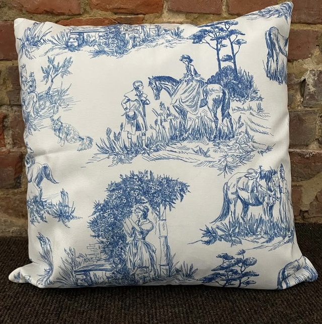 Toile inspired cushion