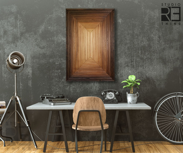 Nowoczesna Dekoracja Ścienna 3D - Drewniana Mozaika z Gradientem