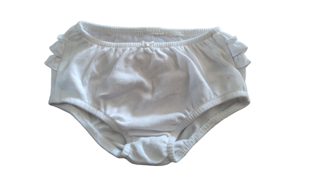 Culotte blanche à volant 0-3 mois