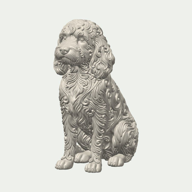 Sitting Cockapoo Statue