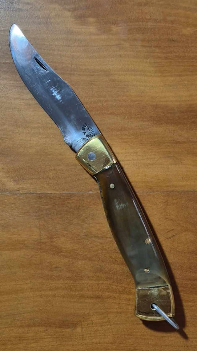 Canivete Outdoor Acampamento 9cm Inox 420C 3mm Chifre Bovino