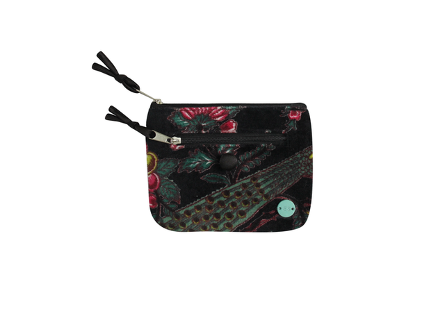 Earth Squared Printed Velvet Noir Purse 