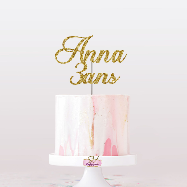 Cake topper personnalisé prénom et âge