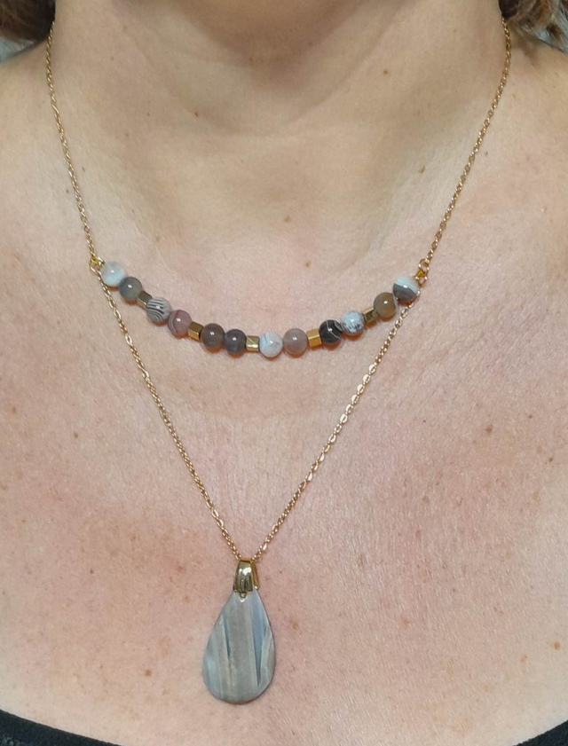 Collier Agate de Botswana