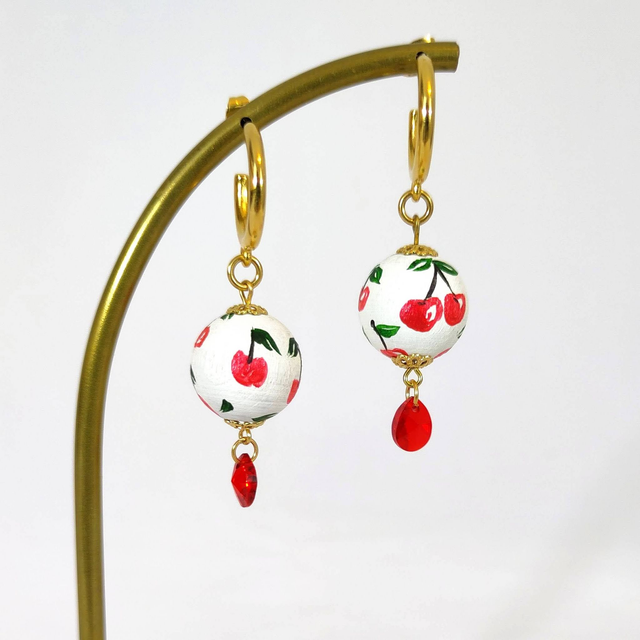 Boucles d&#039;oreilles Cerises - Clous et anneaux