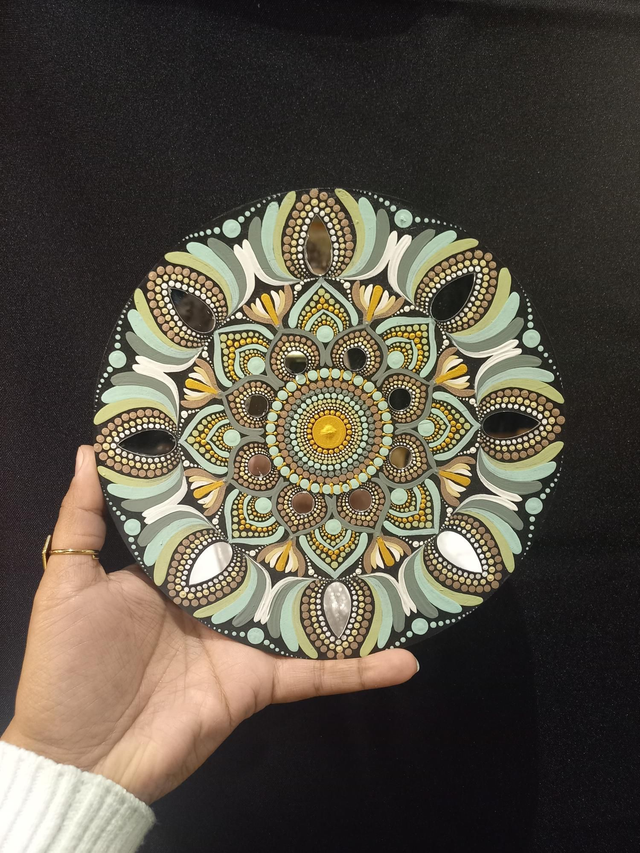 Mandala Vert d&#039;eau miroirs