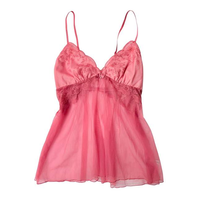 BNWT Japanese brand coquette rose pink embroidered cups cami
