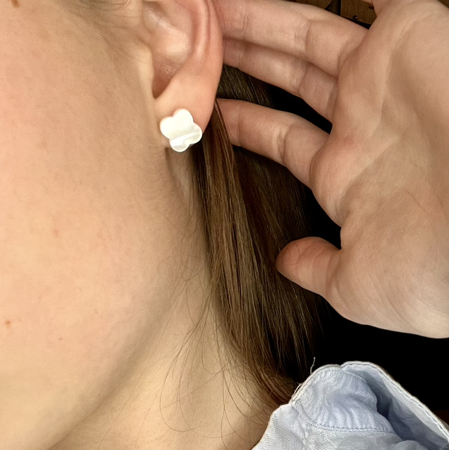 Boucles d'oreilles Trèfle Nacre