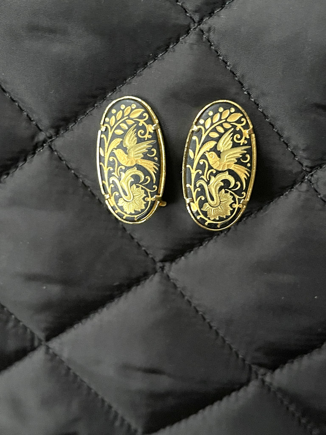 Vintage Ohrclips 50s Damastener Toledo