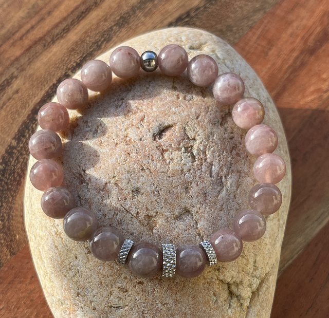 Bracelet en Quartz Rose de Madagascar 