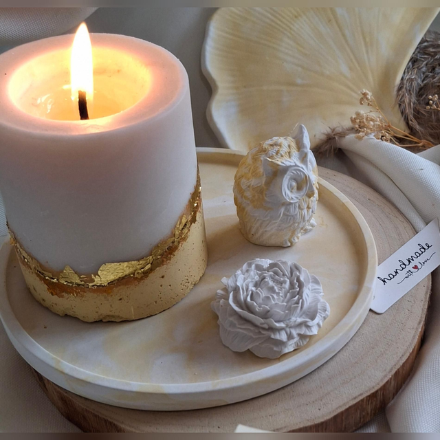 Tablett rund marmoriert