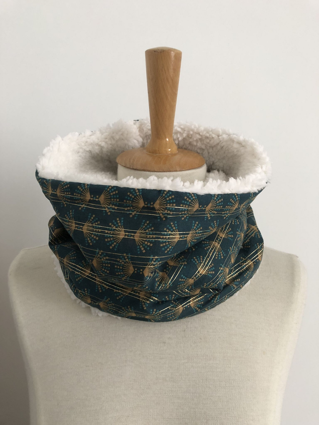 Snood éventails doublé sherpa