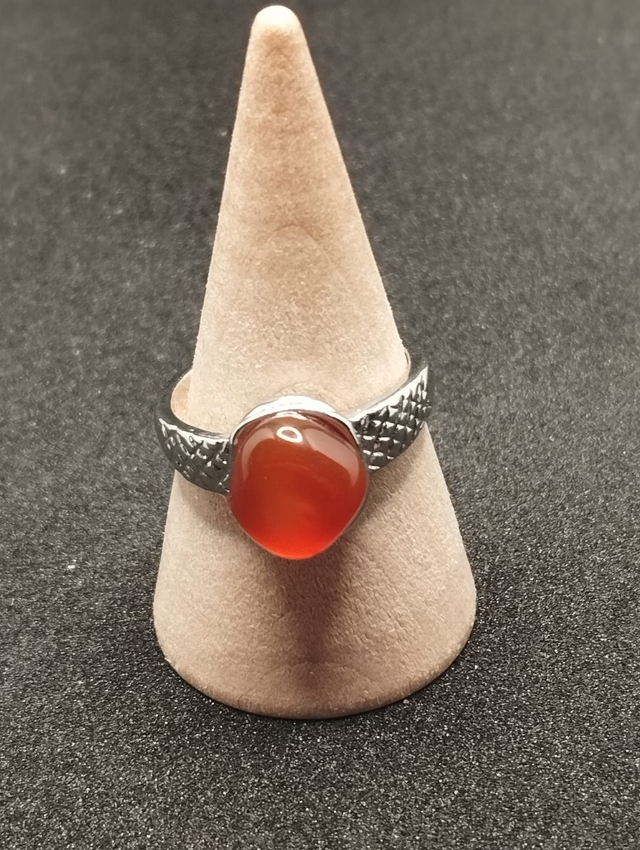 Bague argenté avec cornaline