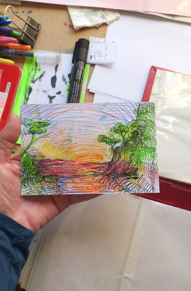 Coucher de soleil dans la crique