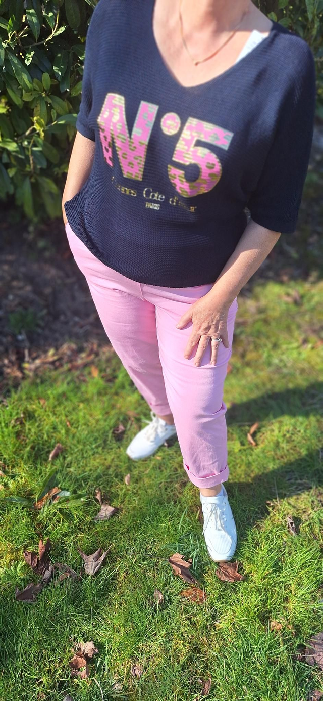pantalon rose poudrée poches 