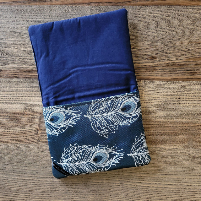 Etui liseuse rembourré : Plume de paon