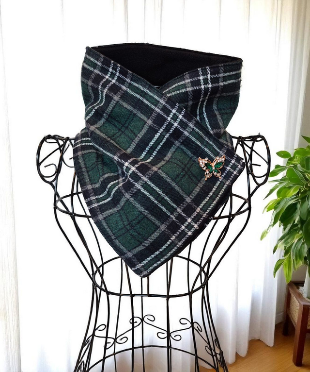 Green Tartan Cozy Wrap
