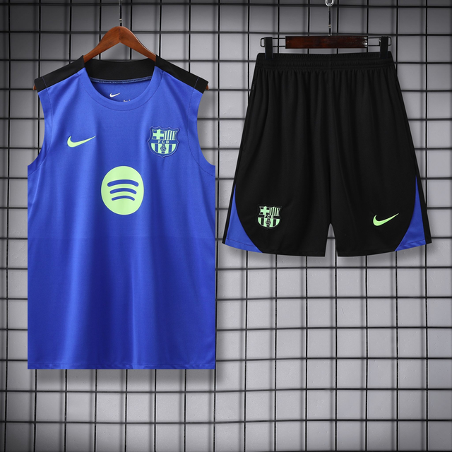 Conjunto completo Tirantes  F. C Barcelona (Azul Marino) PRE-PARTIDO - Versión Fan - 25-26 