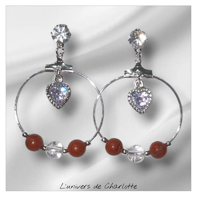 Boucles d&#039;oreilles &quot;Jaspe bréchique&quot; BO-170