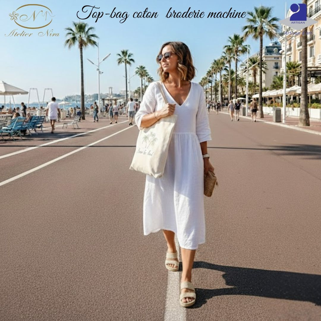 Top-bag coton  broderie machine