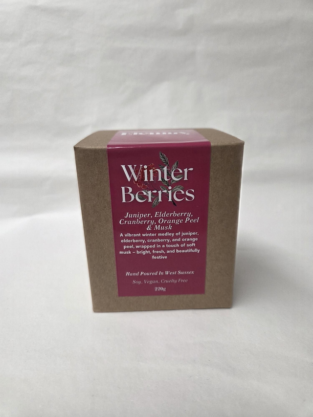 Winter Berries Refillable Glass Jar Soy Wax Candle - ES-024