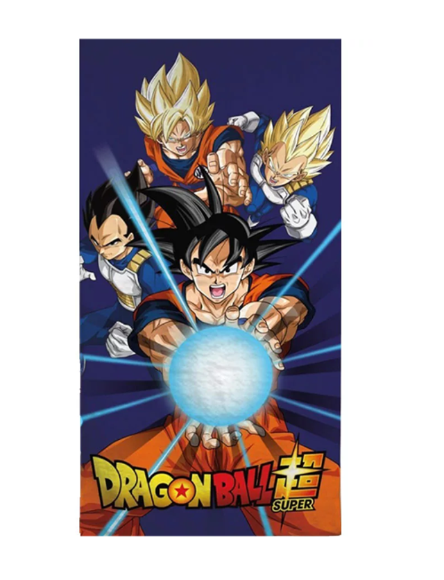 Serviette de plage, piscine, salle de bain Son Goku Kamehameha avec Vegeta 140 x 70 cm